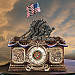USMC Time of Pride Collector's Clock: Marine Corps History Tribute Home Decor
